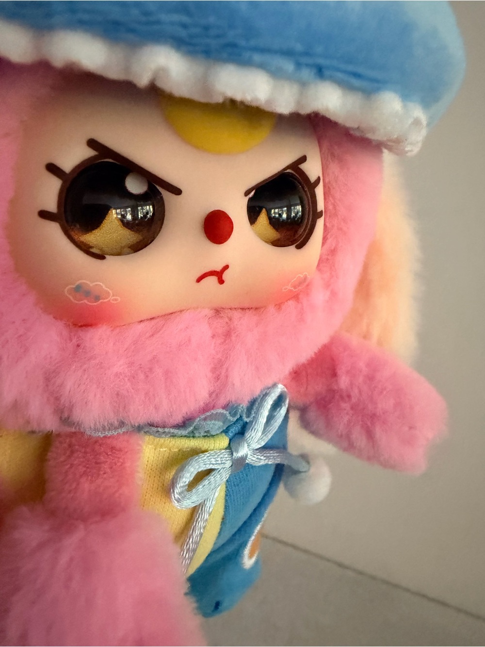 Plush Bunny Character Keychain - Pink & Blue - Picture 4 of 6